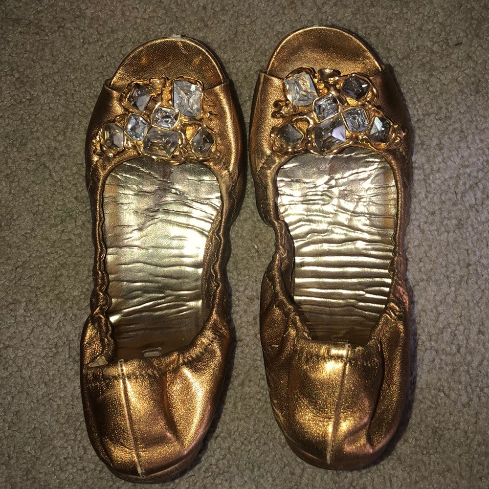 Miu Miu gold flats